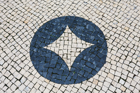 tiled floor in portuguese traditional styleの写真素材