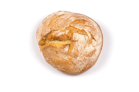 Composition with bread, buns and rolls isolated on white background