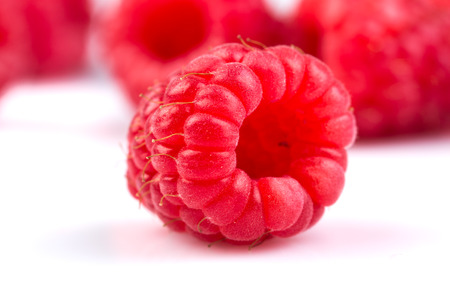 Fresh raspberry isolated on a white backgroundの写真素材