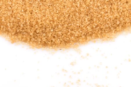 Crystals cane sugar isolated on white backgroundの写真素材