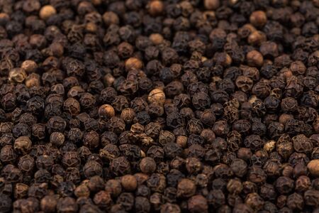 Black pepper zoomed in on and close up texture