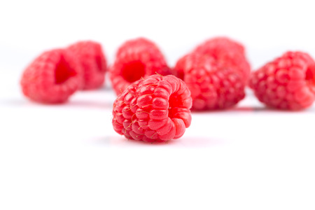 Fresh raspberry isolated on a white backgroundの写真素材