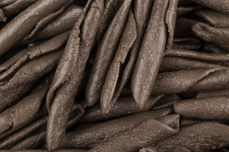 italian seppia pasta fusilli macaroni with cuttlefish ink, for backgroundの写真素材