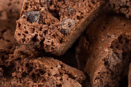 Cantucci with chocolate pieces close up as a background