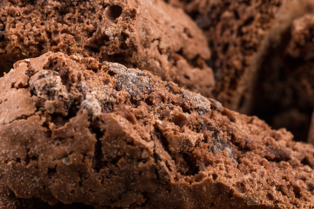Cantucci with chocolate pieces close up as a backgroundの写真素材