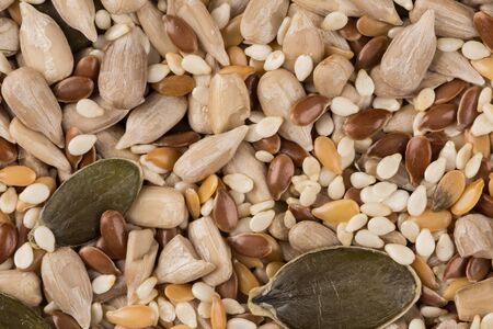 Healthy seeds mix close up shot for background