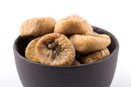 Dried figs fruits on white background close upの写真素材