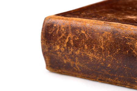 Open old book blank on white backgroundの写真素材