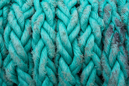 Old ship ropes sack as black and white colorの写真素材