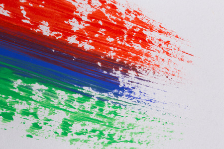 Acrylic paint colorful brush strokes. Rainbow brush strokes collectionの写真素材