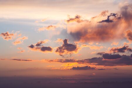 Dramatic sunset over the sea. Sky background texture