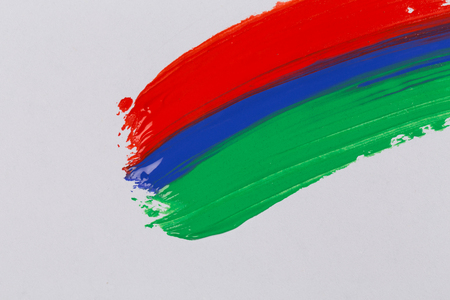 Acrylic paint colorful brush strokes. Rainbow brush strokes collectionの写真素材