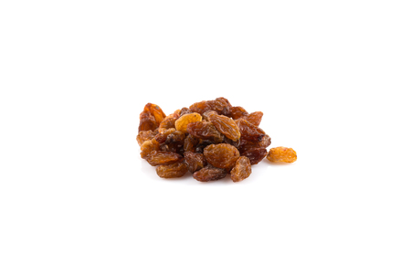 Sweet dry raisins isolated on the white backgroundの写真素材