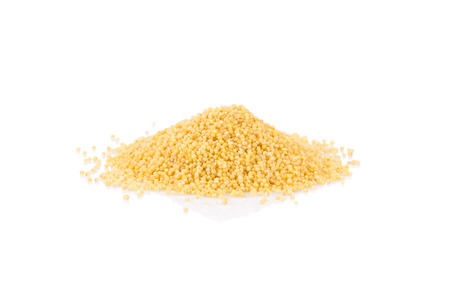 Dry millet isolated on white.の写真素材