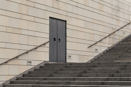 Abstract modern concrete stairs to building - stairway compositionの写真素材