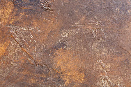 abstract brown chocolate metallic  background texture concrete or plaster hand made wallの写真素材