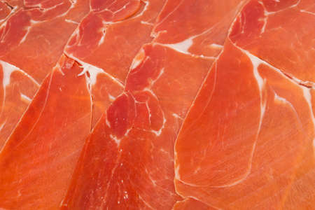 Spanish jamon iberico sliced, backgroundの写真素材