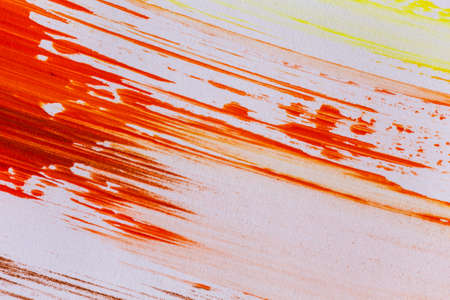 acrylic orange red yellow brown paint texture background hand made brush on paper