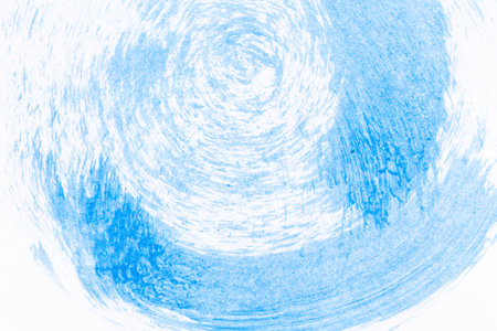 acrylic paint texture background blue color on white paper. Brush stroke. Hand madeの写真素材