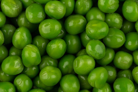 Green wet raw peas vegetable for backgroundの写真素材