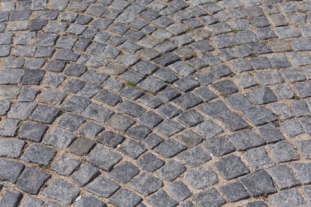 Stone blocks in the walkway -patterned paving tilesの写真素材
