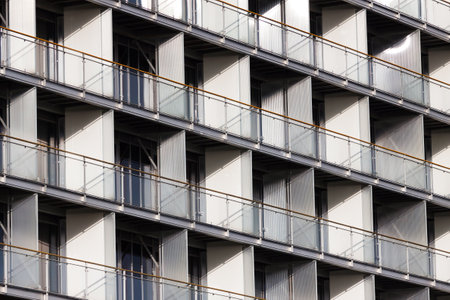 Regular structure of windows and balconies - modern building