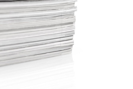magazines up close shot on white backgroundの写真素材
