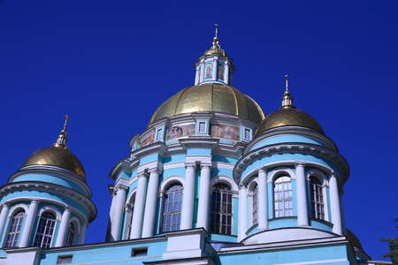 old elohovskiy cathedral in moscow at dayの写真素材