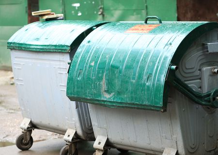 dustbin wit books on top