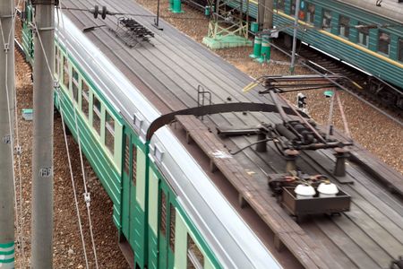 trains moving on rails at day
