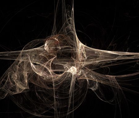 digital fractal on black backgroundの写真素材