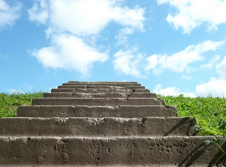 stairs to sky at dayの写真素材