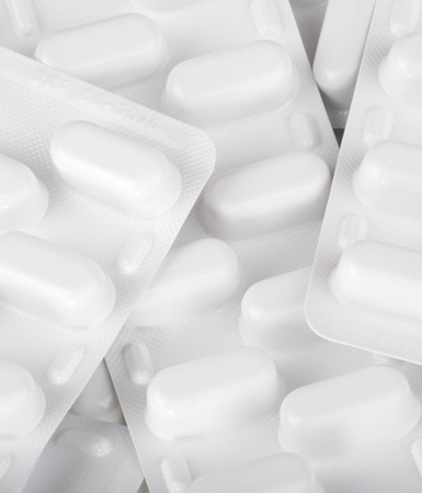 many tablets in blister background