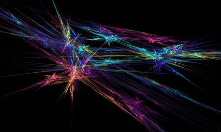 abstract fractal on blackの写真素材