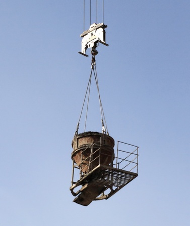 crane equipment for cement lifting at day
