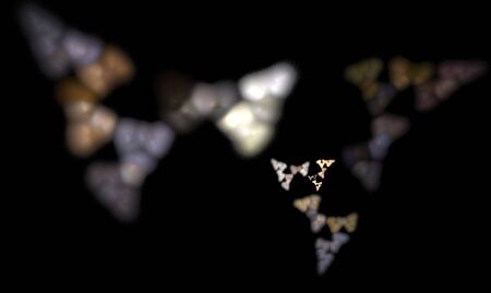 abstract fractal on blackの写真素材