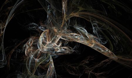 abstract fractal on blackの写真素材