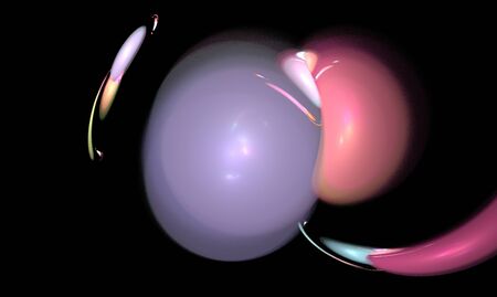 abstract fractal on blackの写真素材