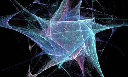 abstract fractal on blackの写真素材