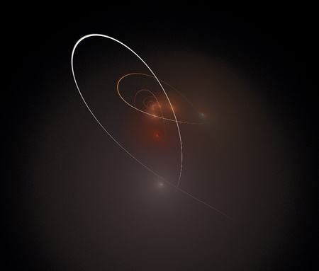 abstract fractal on blackの写真素材