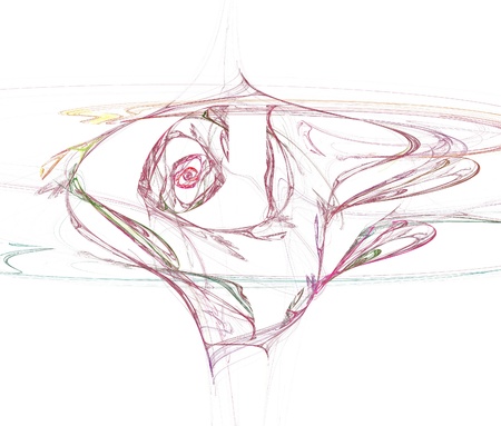 digital fractal on white backgroundの写真素材