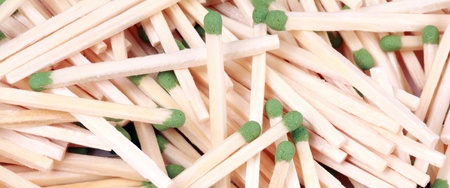 many scattering of matchesの写真素材