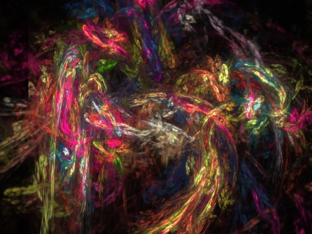 Digital Fractal on Blackの写真素材