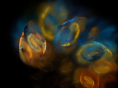 Digital Fractal on Blackの写真素材
