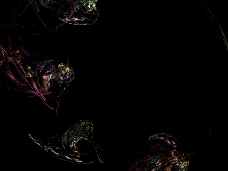 Digital Fractal on Blackの写真素材