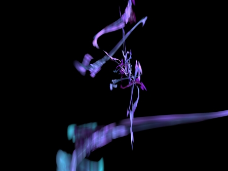 Digital Fractal on Blackの写真素材