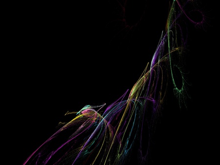 Digital Fractal on Blackの写真素材