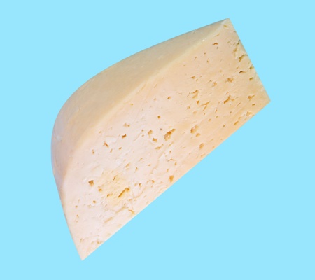 Cheese on Blue Backgroundの写真素材