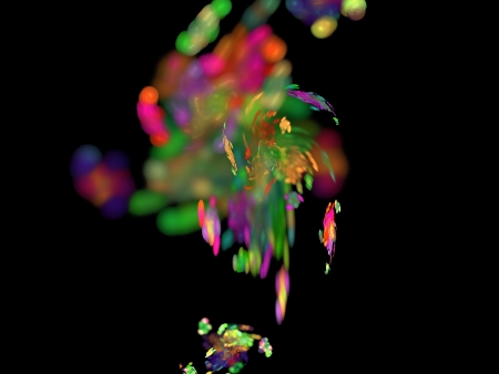 Digital Fractal on Blackの写真素材