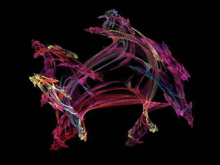 Digital Fractal on Blackの写真素材